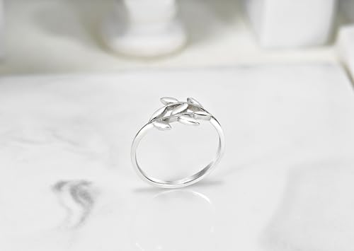 AeraVida Beautiful Olive Branch .925 Sterling Silver Wrap Around Ring3
