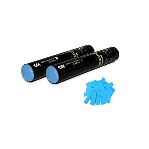 EUTOPICA Pack 2 Cañones Confeti Manual (Azul Celeste, 30 cm) | #DeLosBuenos