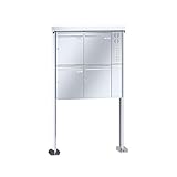 Características: estructura de revestimiento PRISMA con protector de lluvia y parte trasera. Carenado, amortiguador de ruido y resistente al agua. Tapa Renz System RSK (cierre suave), panel de interfono RSA2 (sin interaltavoces) y placa para nombre compacta RSA2 de plástico con timbre y botón de luz de V4A