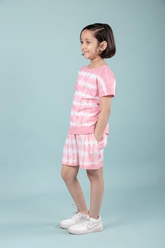 Image of Tweeny Mini Girls Cotton Night Suit | Sleepwear | Nightwear | Tie & Dye Summer Loungewear with Top and Shorts for Kids Girl (Pure Cotton)