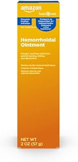 Amazon Basic Care Hemorrhoidal Ointment, Phenylephrine HCl, Petrolatum, Mineral oil, Relief from Burning, Itching and Discomfort of Hemorrhoids, 2 Ounces