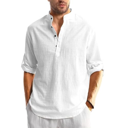 Image of Bellstone Men's Cotton Blend Solid Regular Fit Full Sleeve Short Kurta | Men's Trendy Short Kurta | Ethnic Stylish Casual Lightweight Summer Kurta for Daily and Occasion Use