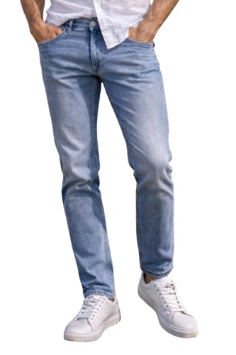 Image of Louis Philippe Men's Slim Fit Stretch Fabric for Comfort Premium Wash Aesthetic Authentic Twill and Durable Jeans