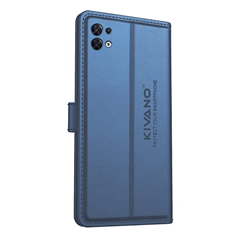 Image of KIVANO Oppo Reno 8 Pro 5G Professional Series Wallet Case | Luxurious Design | Premium | PU Leather Flip Case Back Cover - Dark Blue