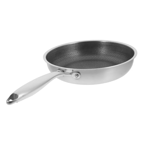 Wok tradicional de acero inoxidable con patrón de panal