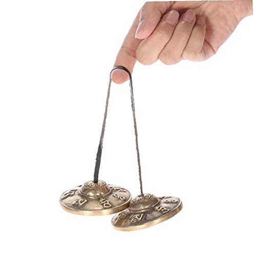 2.6in/6.5cm Handgemaakte Tibetaanse Meditatie Tingsha Bekkende Bell met Boeddhistische Lucky Symbolen - Image 6