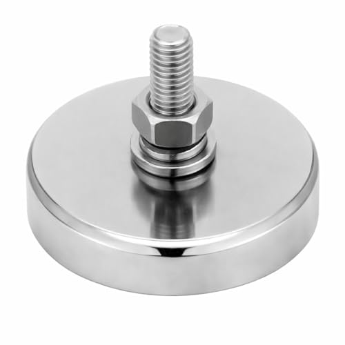 Flutesan 1 Pc Strong Round Mounting Magnet with Bolt, 1.65"-160lb-M6 Silver