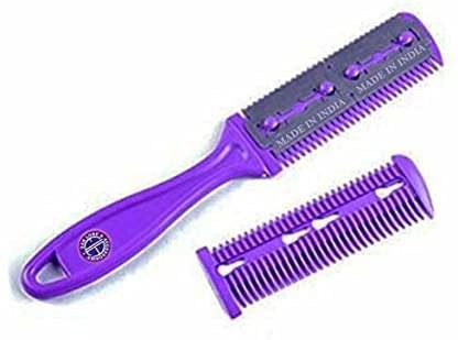 Hair Cutter Comb Double Side Haircut Scissors Hair Cutting Comb with Stainless Steel Blade Hair Razor for Both Long and Short Hair ()-image-15