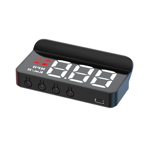 M3 Smart OBD2 Heads Up Display for Cars Shows Real Time Speed, Coolant Temp, Battery Voltage Distance Programmable Warnings for Overheat, Low Voltage, Fatigue Trouble Codes Wait.