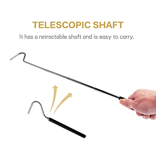 Consio Retractable Reptile Hook, Portable Mini Snake Hook Collapsible Stainless Steel Snake Tool, And Snake & Reptile Hook Retractable Catching Snake Handling Tool #TOP2