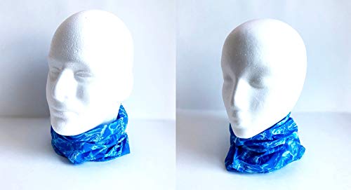 Blue Waves Scarf Multi Functional Microfiber Seamless Protective Dust Wind Insect Covering Elastic Print Neck Gaiter Bandana Breathable Balaclava Hunting Fishing Biking Head Wear N984
