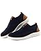 VILOCY Men's Dress Sneakers Oxfords Casual Business Shoes Lace Up Lightweight Walking Knit Mesh Fashion Sneakers Navy,EU43