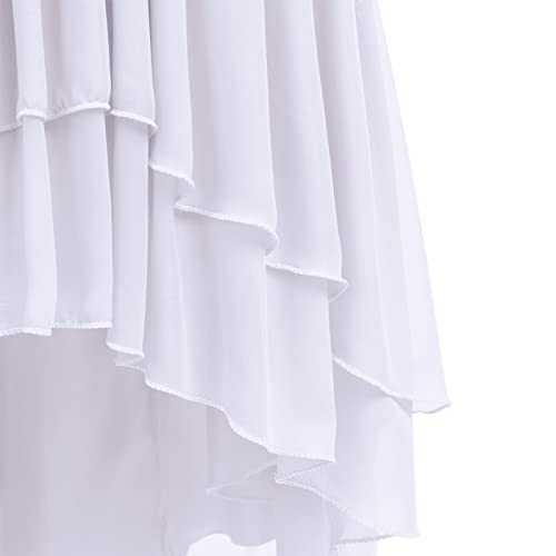 First Communion Dress For Girls - Girls' Special Occasion Dresses - Wedding Long Chiffon Junior Bridesmaid Dress For Kids Pageant Princess Formal Evening Ball Gown White Sweetheart 13-14 Years #TOP3