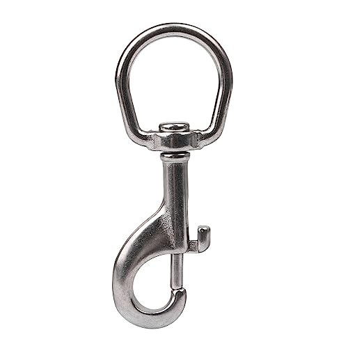 Mousqueton à verrou rond pivotant en acier inoxydable BQLZRN20474 pour cordages