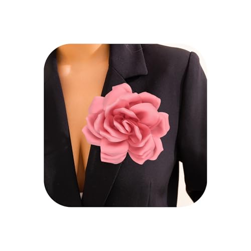Image of Flower Brooch Pins for Women 5.5in Lapel Pins Large Rose Floral Brooches Dainty Satin Fabric Brooches Rose Flower Hair Clips Wedding Party Dance Clothes Accessories Jewelry