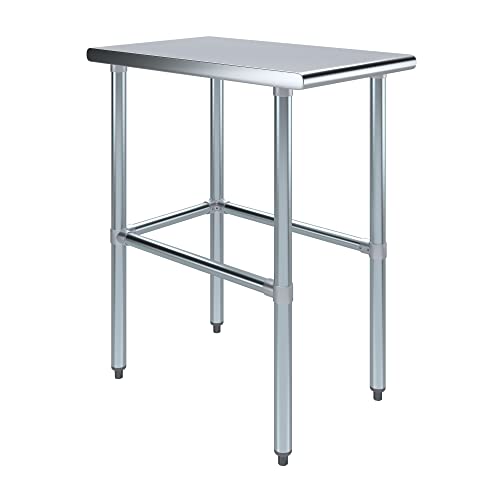 30 in. x 18 in. Open Base Stainless Steel Work Table | Residential & Commercial | Food Prep | Heavy Duty Utility Work Station | NSF