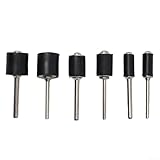 6 x Gummidorne für Schleifpapier, Kreis-Set mit Schleiftrommel, Poliertrommel, Dorne für den Einsatz auf Holz, Fiberglas mit Drehwerkzeugen