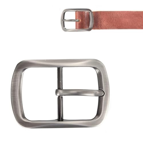 HERCHR Hebilla de Cinturón de Latón para Hombre, Hebilla Cuadrada de Reemplazo Pesada, Estilo Vintage para Cinturones de 40mm