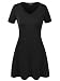 MBJ WT769 Womens V Neck Trapeze Tunic M BLACK