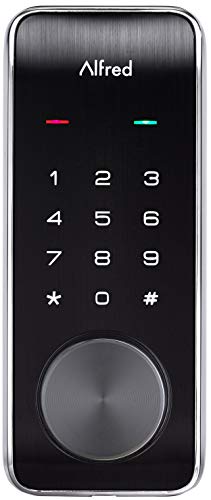 Image of Alfred DB2-B Smart Door Lock Deadbolt Touchscreen Keypad, Pin Code + Key Entry + Bluetooth, Up to 20 Pin Codes (Chrome)