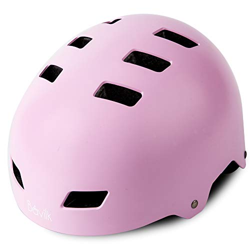 Bavilk Adult Skateboard Bike Helmets Cpsc Certified Multi Sports Scooter Inline Roller Skating 3 Sizes Adjustable For Women Men Pink L #TOP3