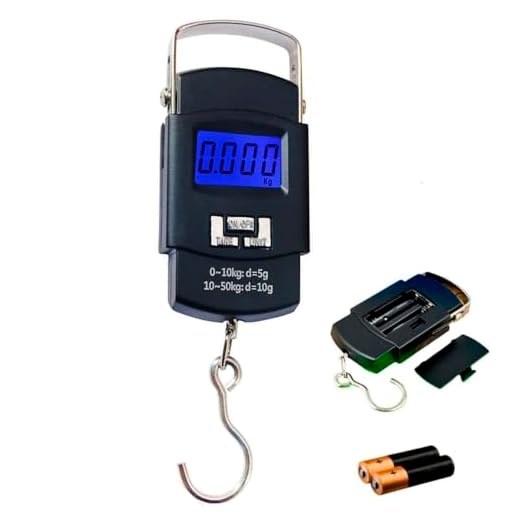 Balança Digital Portátil de Mão Com Gancho Pesa Mala Bagagem Pesca Até 50kg - Distribuição Exclusiva Roccamare