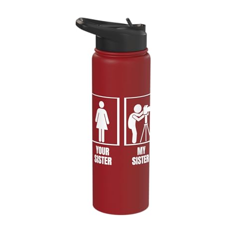 Photography Your Sister My Sister Brother Funny Photographer Stainless Steel Insulated Water Bottle