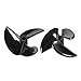 uxcell RC Boat CW Propeller 4.8mm Shaft 3 Vanes 52mm 1.6 P/D Fan Shape Pastic Black Rotating Propeller Props for RC Boat, 3pc
