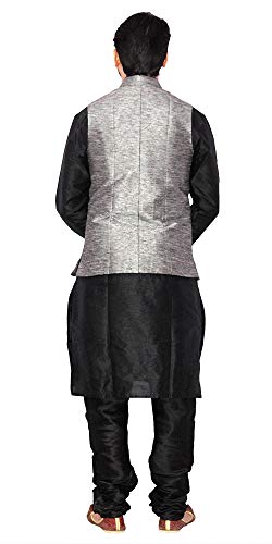 Image of Men's Silk Kurta Pyjama With Waistcoat