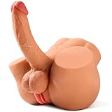 Sex Doll Torso Male Sex Toy with Bouncing Jiggly Boobs & Perky Butt, BIG SHOCKED Sex Dolls for Men Pocket Pussy Vagina & Anal Mens Sex Toy, Full Size Masturbator Built-in Skeleton