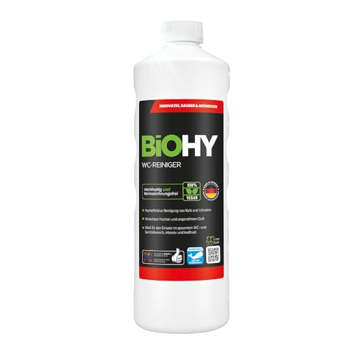 BiOHY Środek do czyszczenia WC (butelka 1l) | BARDZO MOCNY | Profesjonalny koncentrat organiczny | Gęsty żel czyszczący | Idealny na kamień moczowy (WC-Reiniger)