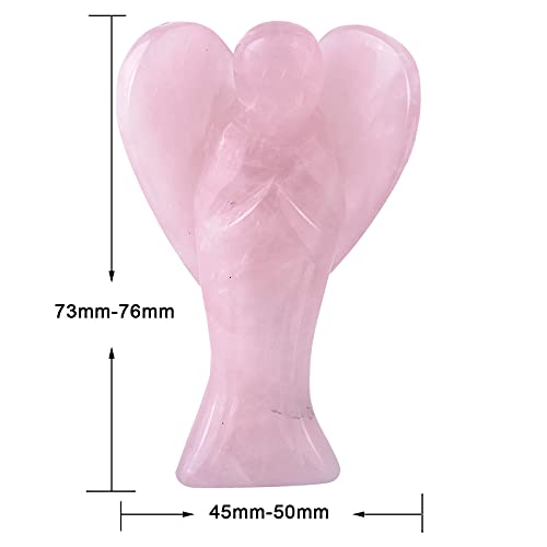Estatua Angel de Cuarzo Rosa 3 Pulgadas miniatura 4