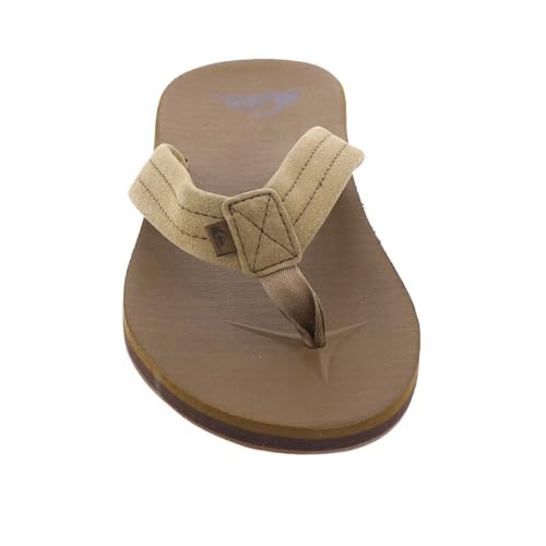 Image of Quiksilver Carver Suede Flip Flops for Men, Arch Support Athletic Mens Sandals, Thong Mens Slides