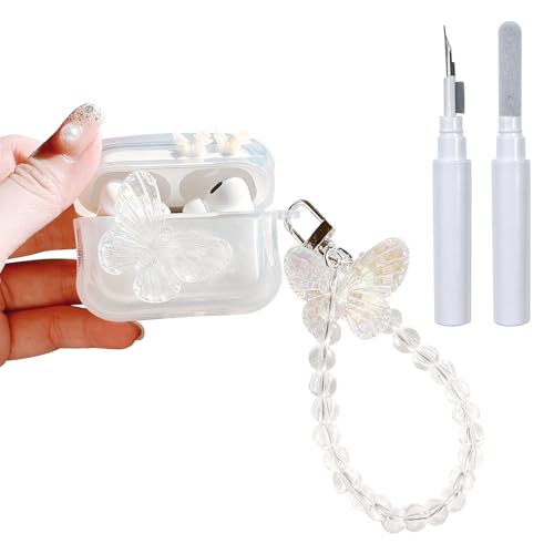 Coque AirPods Pro 2 jolie pochette fleurie avec pendentif cristal idée cadeau fille