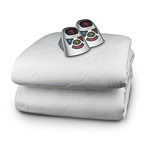 Biddeford Blankets 6 Ounce Quilted Electric Heated Mattress Pad with Digital Controller, Queen, White