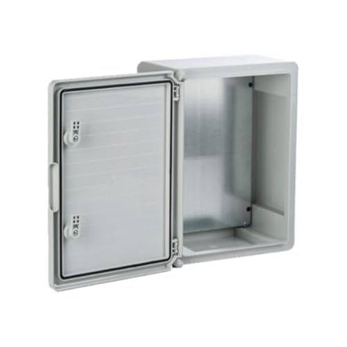 Plastim IP65 Lockable Electrical Enclosure Large Plastic Weatherproof Wall Mounted Metal Internal Back Plate 250x350x150mm