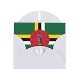 Grußkarten mit weißem Umschlag mit einzigartiger Flagge des Commonwealth of Dominica zum Aufschreiben Ihrer Segen für verschiedene Feiertage