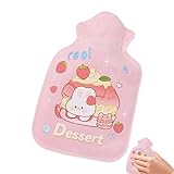 Calentador de manos con bolsa de agua caliente, bolsa de invierno pequeña de felpa, calentador de manos de felpa de diseño portátil para actividades al aire libre, viajes, escuela, hogar