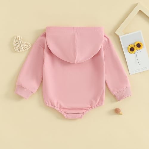 Newborn Baby Boy Girl Hoodie Sweatshirt Romper Long Sleeve Bubble Bodysuit Gender Neutral Fall Winter Clothes3