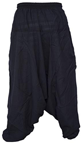 Gheri Men's Light Cotton Drop Crotch Ninja Aladdin Genie Harem Pants Trousers4
