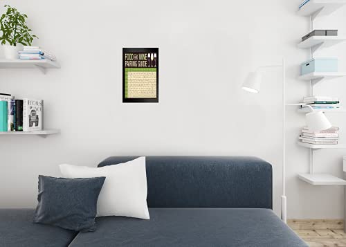 Poster Foundry 176811 Food And Wine Pairing Guide Wine Education Poster Reference Chart Wine Decor Brown Black Wood Framed Wall Art 14X20 thumb #5