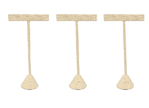 Leadigol Wood L Shape Jewelry Display Stand Multiple Necklace Display Stand Bracelets Chains Organizer Holder Women Jewelry Holder for Necklaces Bracelets(white)