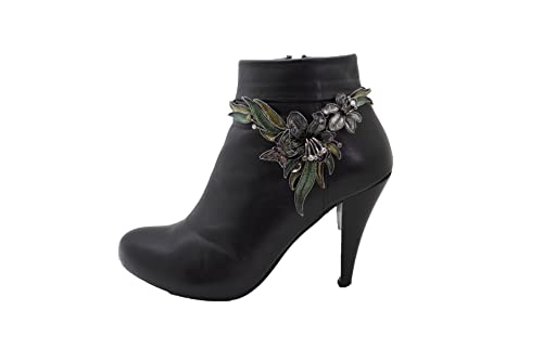 Trendyfashionjewelry Women Western Boot Chain Bling Bracelet Black Metal Link Anklet Shoe Lily Flower Butterfly Charm #TOP17