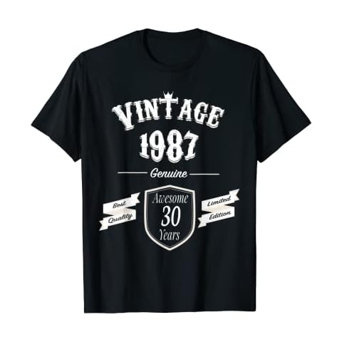 30th Birthday Gift for Men and Women Tshirt, Vintage 1987 T-Shirt Cover