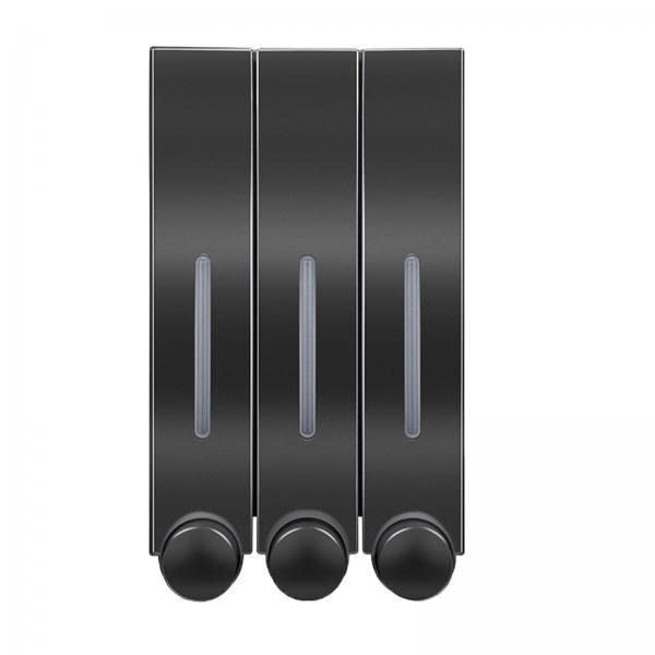 2xwall mounted soap dispenser shower lotion shampoo gel bottle triple black