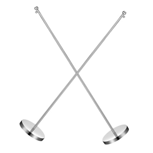 PLAFOPE 2個 調節可能な伸縮旗竿 ステンレス製卓上旗スタンド 耐久性と安定性を備 小型デスクフラッグホルダー 室内会議室やイベント用テー