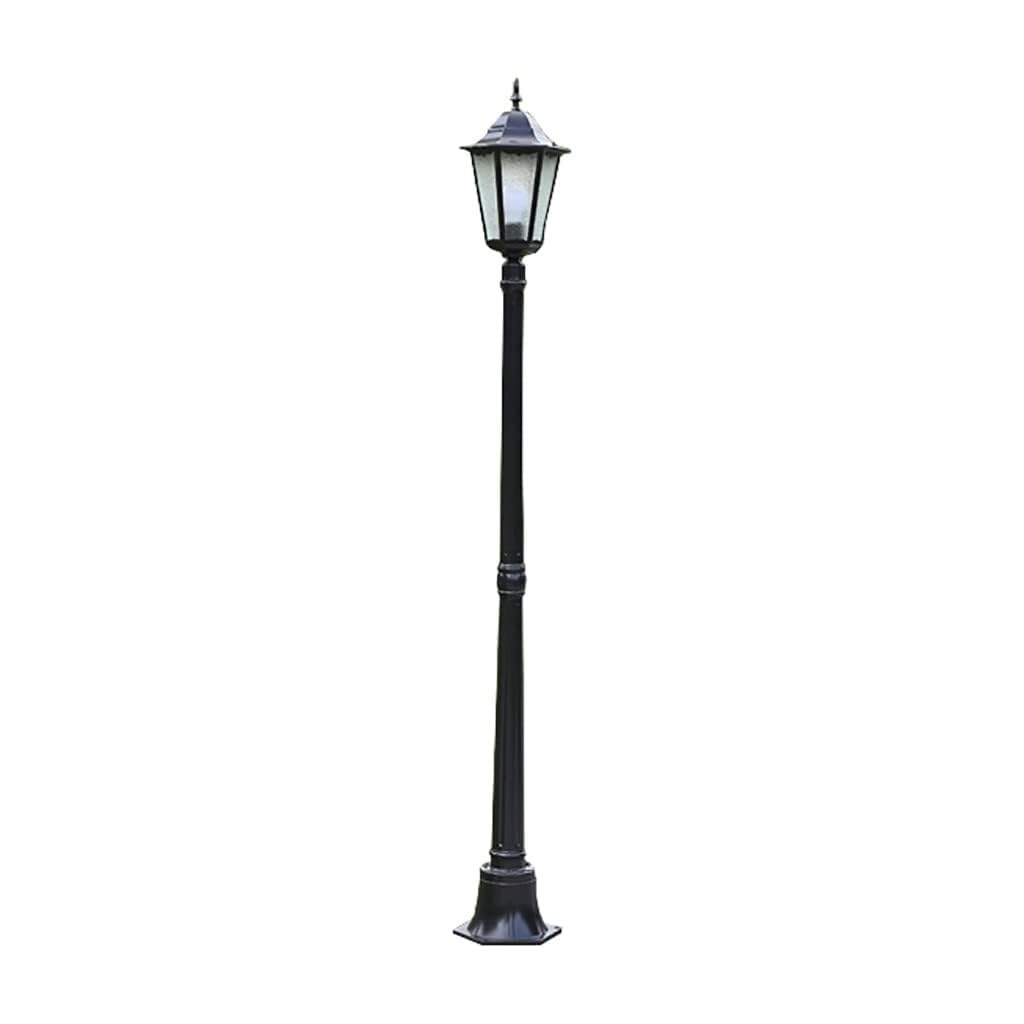 QUSYZD Outdoor Street Light,Vintage Street Post Light Black,Aluminum + Patterned Glass, Waterproof Ip55,Landscape Lighting,Waterproof Street Light for Backyard, Garden, Drivewa,175cm