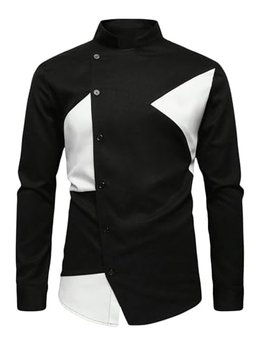 SweatyRocks Men's Button Down Dress Shirt Long Sleeve Business Casual Work Shirt