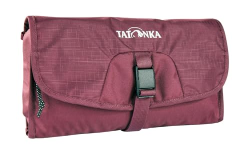 Tatonka Small Travelcare Kulturbeutel - Flache Waschtasche zum Aufhängen mit Fächern und Spiegel - 25 x 17 x 4 cm (Bordeaux red)