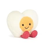 Jellycat Amuseables Heart Boiled Egg Plush, 3 Inch Sitting Height